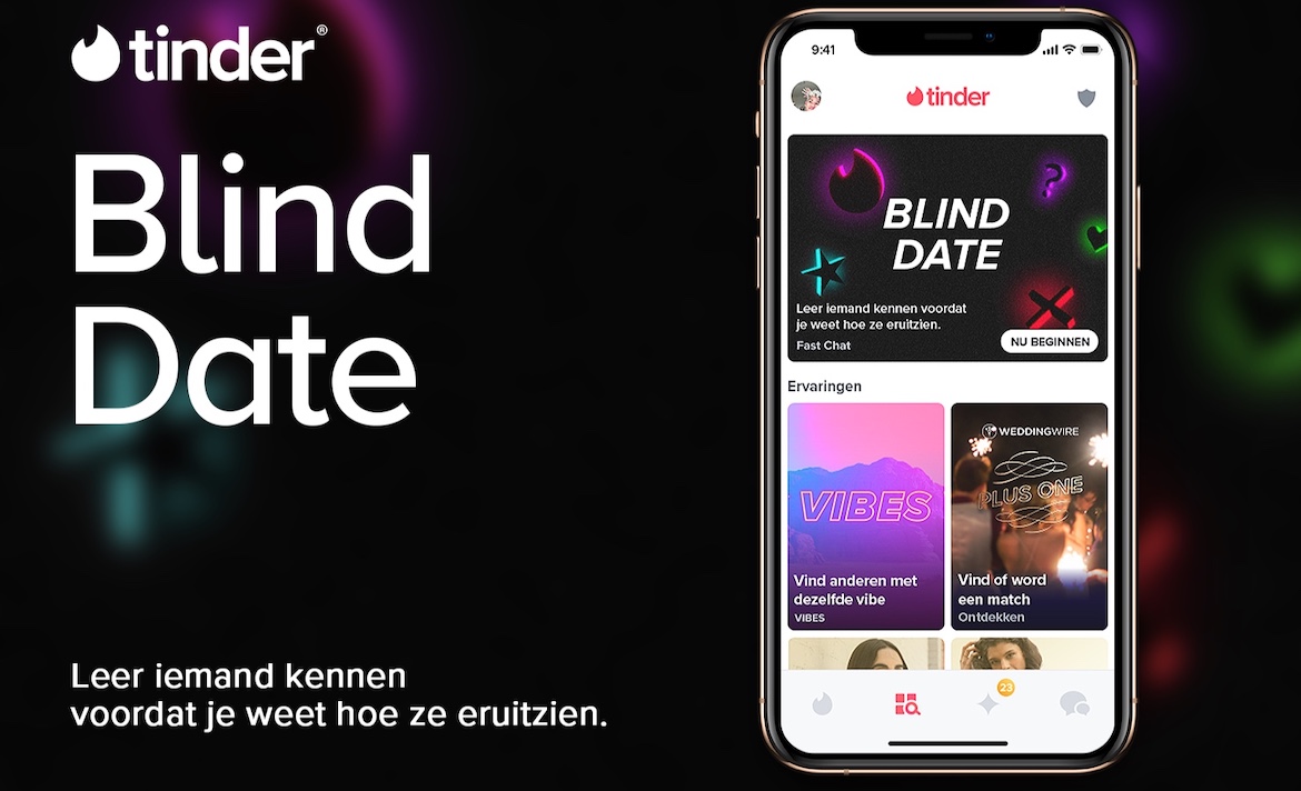 Tinder lanceert nieuwe feature ‘Blind Date’ in Nederland